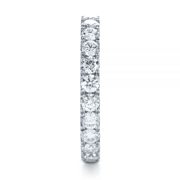 18k White Gold 18k White Gold Custom Diamond Women's Eternity Band - Side View -  1130