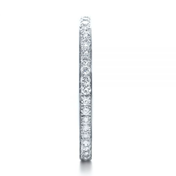 14k White Gold Custom Diamond Women's Eternity Band - Side View -  1133