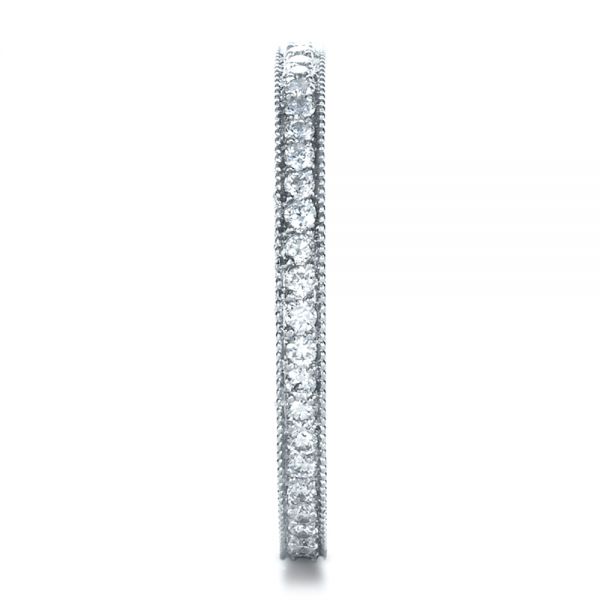 14k White Gold Custom Diamond Women's Eternity Band - Side View -  1210