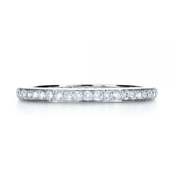 14k White Gold Custom Diamond Women's Eternity Band - Top View -  1133