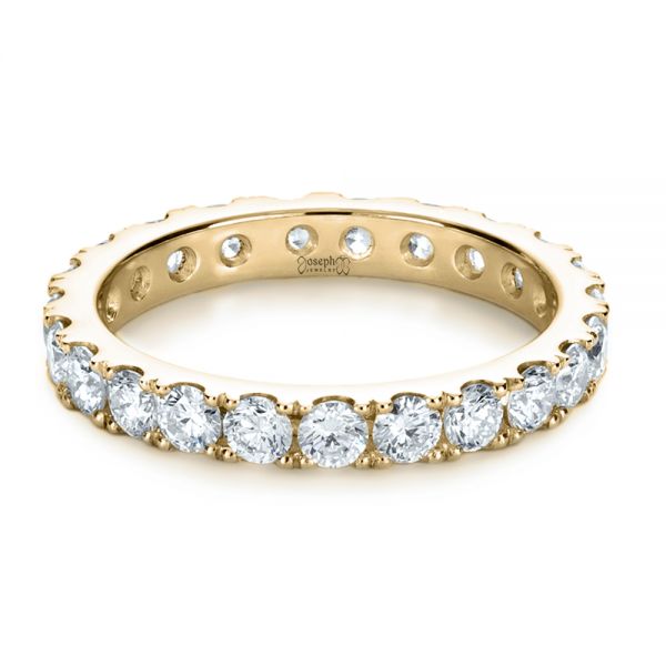 14k Yellow Gold 14k Yellow Gold Custom Diamond Women's Eternity Band - Flat View - 1130