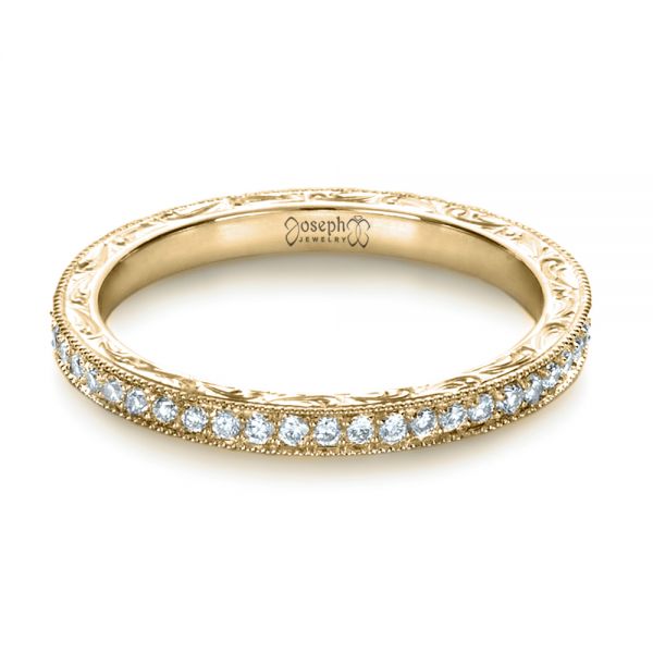 14k Yellow Gold 14k Yellow Gold Custom Diamond Women's Eternity Band - Flat View - 1210