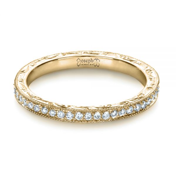 14k Yellow Gold 14k Yellow Gold Custom Diamond Women's Eternity Band - Flat View -  1210