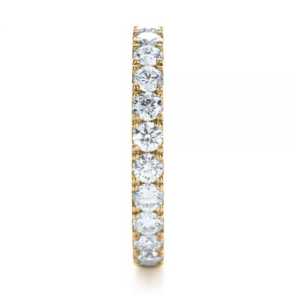 18k Yellow Gold 18k Yellow Gold Custom Diamond Women's Eternity Band - Side View -  1130