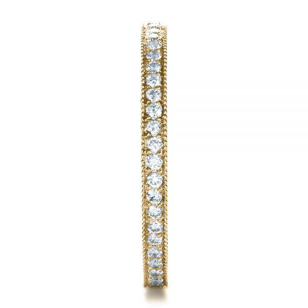 14k Yellow Gold 14k Yellow Gold Custom Diamond Women's Eternity Band - Side View - 1210