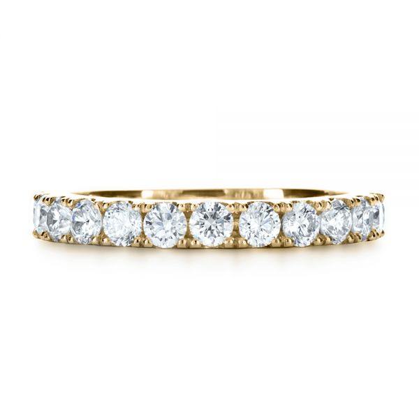 14k Yellow Gold 14k Yellow Gold Custom Diamond Women's Eternity Band - Top View - 1130