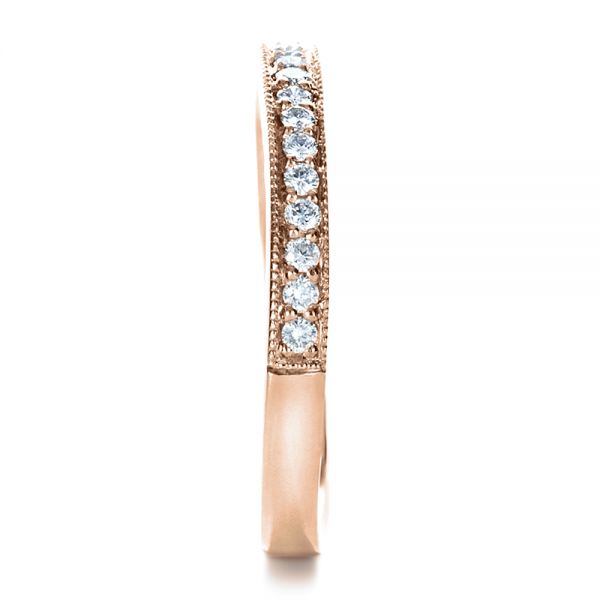 18k Rose Gold 18k Rose Gold Custom Diamond Women's Wedding Band - Side View -  1170