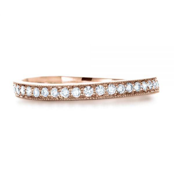 14k Rose Gold 14k Rose Gold Custom Diamond Women's Wedding Band - Top View -  1170