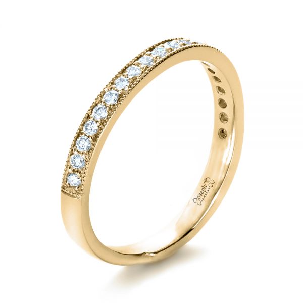 14k Yellow Gold 14k Yellow Gold Custom Diamond Women's Wedding Band - Three-Quarter View -  1170