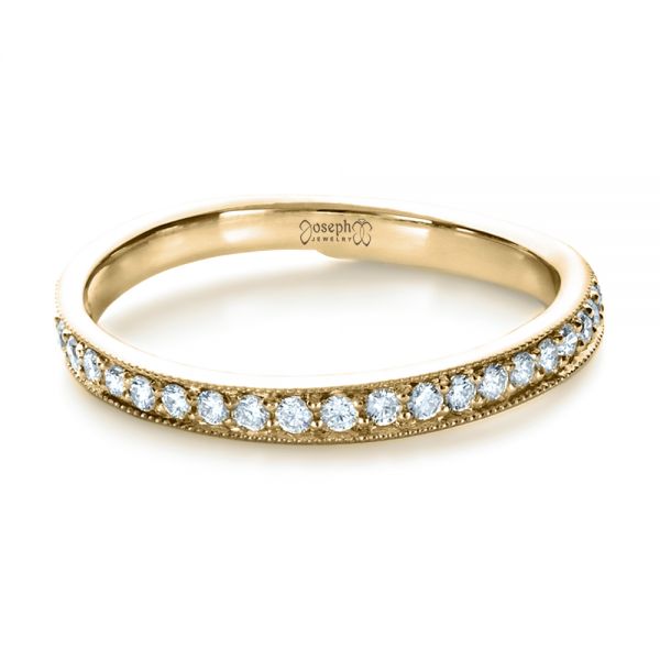14k Yellow Gold 14k Yellow Gold Custom Diamond Women's Wedding Band - Flat View - 1170