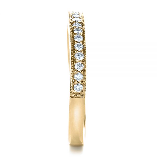 14k Yellow Gold 14k Yellow Gold Custom Diamond Women's Wedding Band - Side View - 1170
