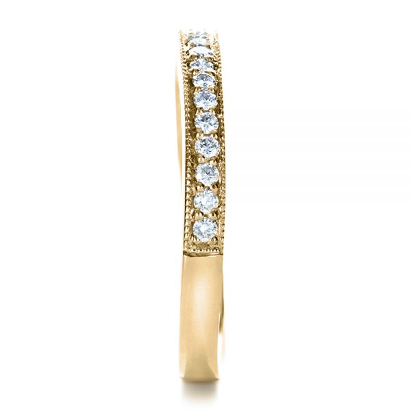 14k Yellow Gold 14k Yellow Gold Custom Diamond Women's Wedding Band - Side View -  1170