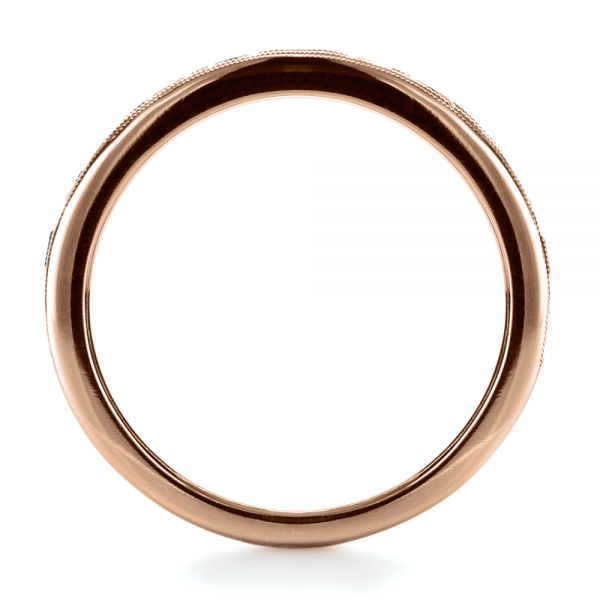 14k Rose Gold 14k Rose Gold Custom Diamond And Blue Sapphire Band - Front View - 1388