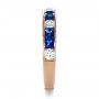 18k Rose Gold 18k Rose Gold Custom Diamond And Blue Sapphire Band - Side View -  1388 - Thumbnail