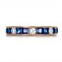 18k Rose Gold 18k Rose Gold Custom Diamond And Blue Sapphire Band - Top View -  1388 - Thumbnail