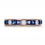 14k Rose Gold 14k Rose Gold Custom Diamond And Blue Sapphire Band - Top View -  1388 - Thumbnail