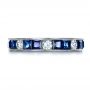  Platinum Custom Diamond And Blue Sapphire Band - Top View -  1388 - Thumbnail