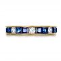 14k Yellow Gold 14k Yellow Gold Custom Diamond And Blue Sapphire Band - Top View -  1388 - Thumbnail