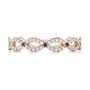 18k Rose Gold 18k Rose Gold Custom Diamond And Blue Sapphire Wedding Band - Top View -  102120 - Thumbnail