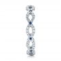 18k White Gold Custom Diamond And Blue Sapphire Wedding Band - Side View -  102120 - Thumbnail