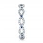  Platinum Platinum Custom Diamond And Blue Sapphire Wedding Band - Side View -  102120 - Thumbnail