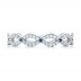 14k White Gold 14k White Gold Custom Diamond And Blue Sapphire Wedding Band - Top View -  102120 - Thumbnail