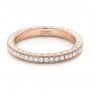 14k Rose Gold 14k Rose Gold Custom Diamond And Hand Engraved Eternity Wedding Band - Flat View -  102364 - Thumbnail