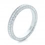  Platinum Custom Diamond And Hand Engraved Eternity Wedding Band - Three-Quarter View -  102364 - Thumbnail
