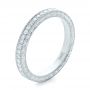 14k White Gold 14k White Gold Custom Diamond And Hand Engraved Eternity Wedding Band - Three-Quarter View -  102364 - Thumbnail