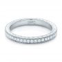 14k White Gold 14k White Gold Custom Diamond And Hand Engraved Eternity Wedding Band - Flat View -  102364 - Thumbnail