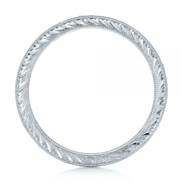  Platinum Custom Diamond And Hand Engraved Eternity Wedding Band - Front View -  102364