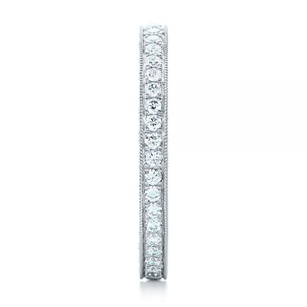  Platinum Custom Diamond And Hand Engraved Eternity Wedding Band - Side View -  102364