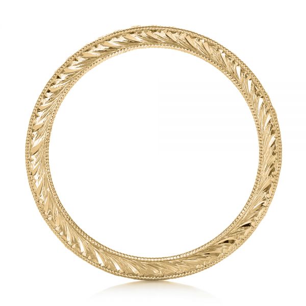 14k Yellow Gold 14k Yellow Gold Custom Diamond And Hand Engraved Eternity Wedding Band - Front View - 102364