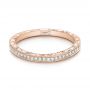 18k Rose Gold 18k Rose Gold Custom Diamond And Hand Engraved Wedding Band - Flat View -  101617 - Thumbnail