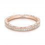 18k Rose Gold 18k Rose Gold Custom Diamond And Hand Engraved Wedding Band - Flat View -  101617 - Thumbnail