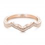 14k Rose Gold 14k Rose Gold Custom Diamond And Hand Engraved Wedding Band - Flat View -  102461 - Thumbnail