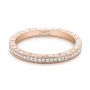 14k Rose Gold 14k Rose Gold Custom Diamond And Hand Engraved Wedding Band - Flat View -  102848 - Thumbnail