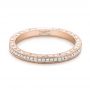 18k Rose Gold 18k Rose Gold Custom Diamond And Hand Engraved Wedding Band - Flat View -  102848 - Thumbnail