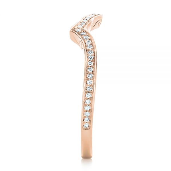18k Rose Gold 18k Rose Gold Custom Diamond And Hand Engraved Wedding Band - Side View - 102461