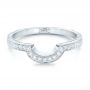 14k White Gold Custom Diamond And Hand Engraved Wedding Band - Flat View -  102441 - Thumbnail