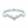  Platinum Custom Diamond And Hand Engraved Wedding Band - Flat View -  102461 - Thumbnail