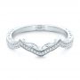  Platinum Custom Diamond And Hand Engraved Wedding Band - Flat View -  102461 - Thumbnail