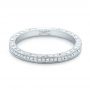 14k White Gold 14k White Gold Custom Diamond And Hand Engraved Wedding Band - Flat View -  102848 - Thumbnail