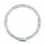 14k White Gold Custom Diamond And Hand Engraved Wedding Band - Front View -  101617 - Thumbnail
