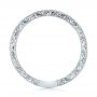 18k White Gold 18k White Gold Custom Diamond And Hand Engraved Wedding Band - Front View -  102848 - Thumbnail