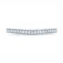 14k White Gold Custom Diamond And Hand Engraved Wedding Band - Top View -  101617 - Thumbnail