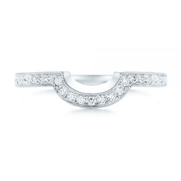  Platinum Platinum Custom Diamond And Hand Engraved Wedding Band - Top View -  102441