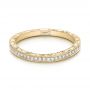 18k Yellow Gold 18k Yellow Gold Custom Diamond And Hand Engraved Wedding Band - Flat View -  101617 - Thumbnail