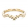 18k Yellow Gold 18k Yellow Gold Custom Diamond And Hand Engraved Wedding Band - Flat View -  102461 - Thumbnail