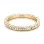 18k Yellow Gold 18k Yellow Gold Custom Diamond And Hand Engraved Wedding Band - Flat View -  102848 - Thumbnail